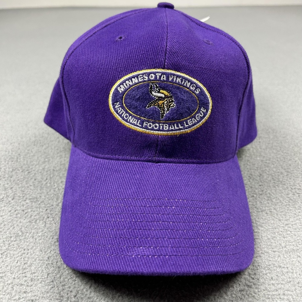 Vintage Minnesota Vikings Hat Cap Strap Back One Size Purple NFL Football 90s